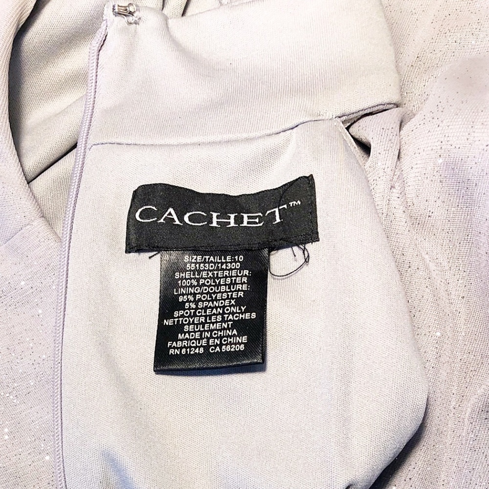 🚫SOLD🚫Cachet Sleeveless Bead Strap Glitter Gown - Picture 6 of 7